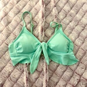 Xhilaration Mint Green Ribbed Bikini Top